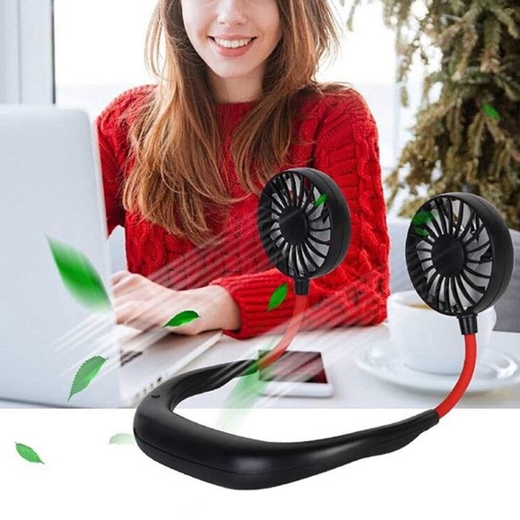 Portable Hands Free White Adjustable Cooling Neckband Fan With 3 Speeds - Picture 5 of 14